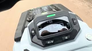 EGO POWER+ Electric Riding Lawn Mower (LCD Screen and Buttons/Mowing in Reverse)