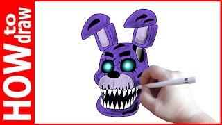 How to draw Nightmare Bonnie, FNAF, Как нарисовать Кошмарного Бонни