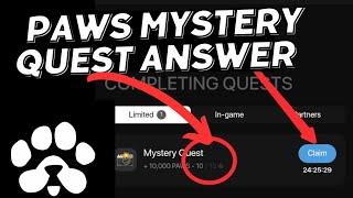 Paws mystery quest answer