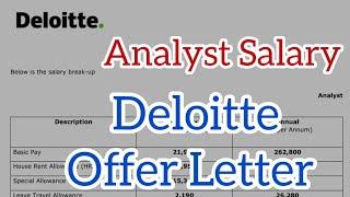 Analyst Salary in Deloitte | Deloitte Offer Letter | Deloitte Jobs Salary | Deloitte Salary in India