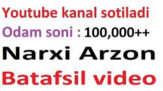 N2013 YOUTUBE KANAL SOTILADI 2024 PULATOV DILMUROD internetda pul ishlash youtube prosmotr