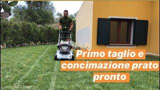 Taglio e concimazione  prato pronto a rotoli