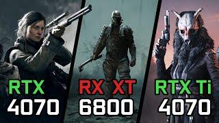 RTX 4070 vs RX 6800 XT vs RTX 4070 Ti in 10 Gaming Benchmarks