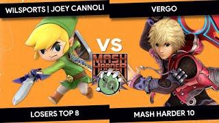 Mash Harder 10 - Wilsports | Joey Cannoli (Corrin, Toon Link) vs Vergo (Shulk) - Losers Top 8