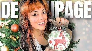 I created 28 DIY Christmas ornaments using decoupage