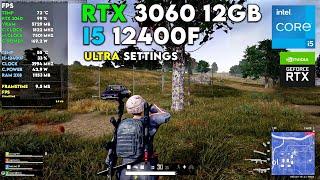 PUBG  : RTX 3060 + i5 12400F | Ultra Settings Benchmark!