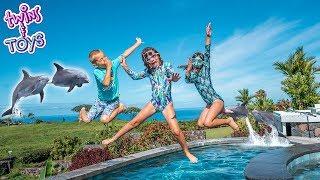 Kate & Lilly go Swimming at Tropical Island Water Park with Dolphins!