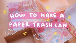 How To Make A Foldable Paper Trash Can Origami | 5 Creative Designs | Paper ASMR | Rainbowholic