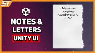 Creating Notes & Letters In Unity -- UI & Raycast Tutorial