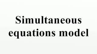 Simultaneous equations model