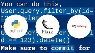 How to delete a record by id in Flask-SQLAlchemy