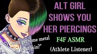 F4F Cute Alt Girl Shows You Her Piercings (ASMR), (Athlete listener)