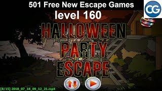 [Walkthrough] 501 Free New Escape Games level 160 - Halloween party escape - Complete Game