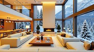 November Jazz Symphony In Cozy Living Room - Winter Jazz & Relaxing Fireplace Sounds To Improve Mood