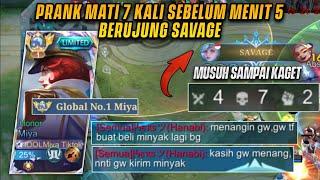 PRANK MATI 7 KALI SAMPAI MENIT 5 BERUJUNG MIYA GW SAVAGE! - MLBB