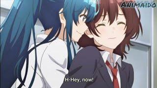 anime yuri Moment 1 - jaku-chara tomozaki-kun - hanabi x aoi x minami - anime kiss moments