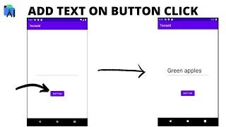 how to add text on button click in android studio (tutorial)