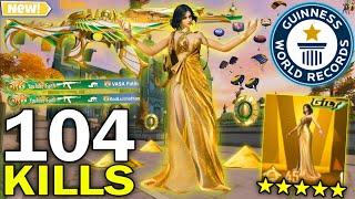 104 KILLS! BEST LOOT GAMEPLAY TODAY with BEST OUTFIT in STEAMPUNK FRONTIERPUBG MOBILE