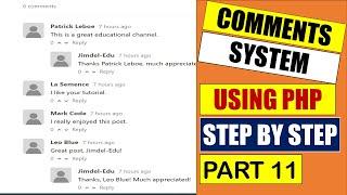 Comments Advanced System Using PHP And MySQL Database Step-by-Step Tutorial | Part 11