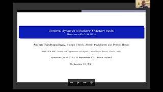 Soumik Bandyopadhyay "Universal dynamics of Sachdev-Ye-Kitaev model"