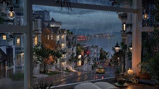 San Francisco Evening Ambience - Rain and Distant Thunder Sounds for Focus, Study and Relaxation