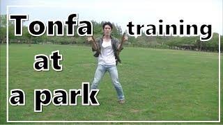 Tonfa training at a park