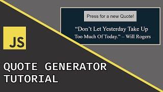 Random Quote Generator | Javascript Beginner Project Tutorial