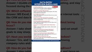 Data Entry Interview Questions and Answers