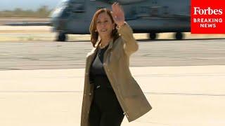 JUST IN: Kamala Harris Does Not Answer Reporter's Question Upon Arrival In Arizona For Border Visit