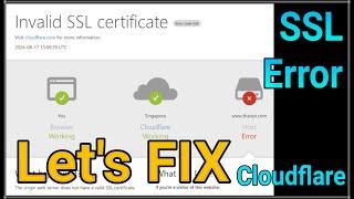 Cloudflare SSL Certificate error FIX | Website not work after adding to cloudflare | Cloudflare TLS