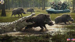 Hunting Wild Boars in a Swamp Full of Dangers - Dramatic Suspense Up to Every Second