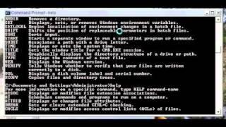 Command prompt , List of All commands Help and How To work .