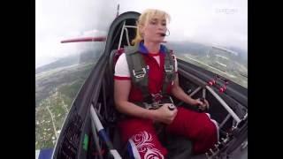 Cute Female aerobatic pilot Svelana Kapanina  live on the show The Olympic Sky