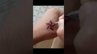 How To Make Star Tattoo | Star tattoo design #shorts #shortvideo #ytshorts