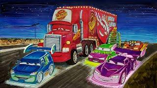 Draw CARS MACK HAULER and The Tuner Cars . Drawing and Coloring Pages | Tim Tim TV