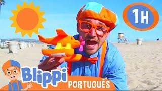 Blippi Português Aprendendo Cores e Números na Praia | Vídeos Educativos para Crianças