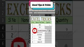 Excel hidden tips and tricks for interview #excel #youtubeshorts