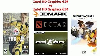 Intel HD Graphics 630 vs Intel HD Graphics 620 - Test Gaming