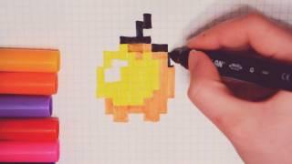 Рисуем МАЙНКРАФТ/ золотое яблоко из майнкрафт по клеточкам/ how to draw an Apple from MINECRAFT