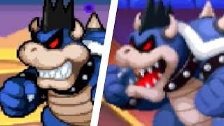 Mario & Luigi: Bowser's Inside Story 3DS - All Bosses Comparison (3DS vs Original)