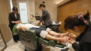 (ASMR) Old-School Meets Luxury: 4 Experts Treat 1 VIP Client in Osaka’s Best Grooming Barbershop