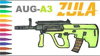 Easy Drawing Zula Aug A3 Gun I Kolay Zula Aug A3 Tüfek Çizimi I Silah Nasıl Çizilir?