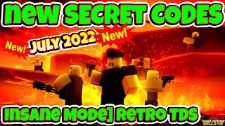 2022 ALL SECRET CODES Roblox  [Insane Mode] Retro TDS, NEW CODES, ALL WORKING CODES