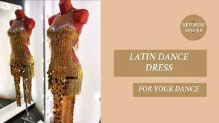 Gold latin dance dress