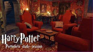 Harry Potter Gryffindor Pomodoro Study session 25/5 + Music Breaks | Study at Gryffindor common room