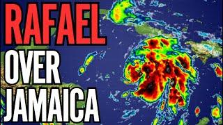 Rafael over Jamaica, heading toward the Cayman Islands. Hurricane #Rafael.