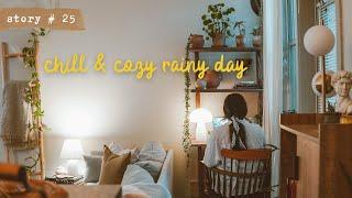 A Chill and Cozy Day in my Apartment | SLOW LIVING Relaxing Rainy Day Vlog