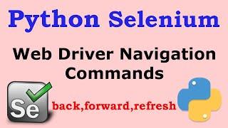 Selenium Web Driver Navigation Commands in Python