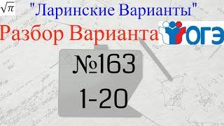 Разбор Варианта ОГЭ  Ларина #163 (№1-20)