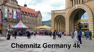 Chemnitz, Germany City Tour 4K | One day in Germany  City